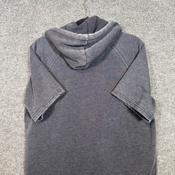 Lucky Brand Venice Burnout Henley Hoodie Mens Medium Blue Short Sleeve Pullover - Picture 9 of 10